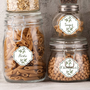 水色エレガントの葉のカスタムパントリーラベル シール