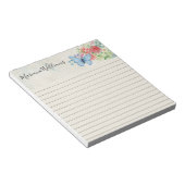 水色エレガントの蝶が並んだ ノートパッド (アングル)