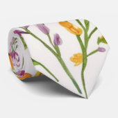 水色エレガントオレンジピンク色の花5 ネクタイ (ロール)