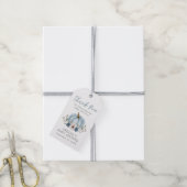 水色エレガントカボチャ赤ちゃんシャワーブルーのお願い ギフトタグ (より糸付き)