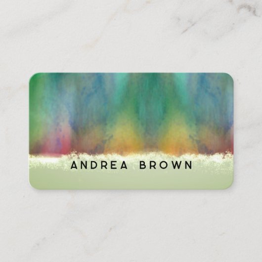 水色エレガントカラフル両面カスタム 名刺 (正面)