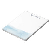 水色エレガントスクリプトブルーグラデーションカスタム ノートパッド (回転)