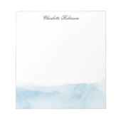 水色エレガントスクリプトブルーグラデーションカスタム ノートパッド (正面)