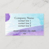 水色エレガントデザインブルーとイエローブシン 名刺 (裏面)