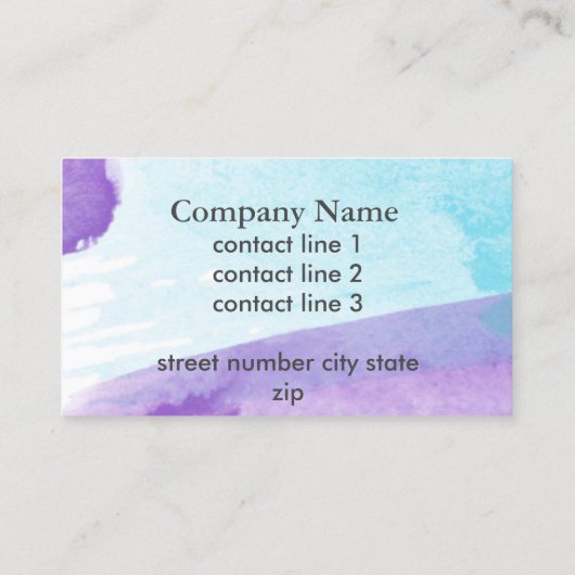 水色エレガントデザインブルーとイエローブシン 名刺 (裏面)