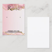 水色エレガントピンクグリッターイヤリングディスプレイ 名刺 (正面/裏面)