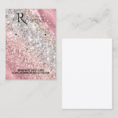 水色エレガントピンクグリッターイヤリングディスプレイ 名刺 (正面/裏面)