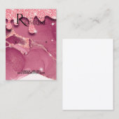 水色エレガントピンクグリッターイヤリングディスプレイ 名刺 (正面/裏面)