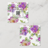 水色エレガントピンクパープルオレンジQRコード エンクロージャーカード (正面/裏面)