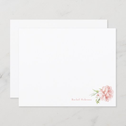 水色エレガントピンクフローラカスタム文具 (正面/裏面)