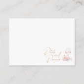 水色エレガントピンクフローラレシピカード エンクロージャーカード (裏面)