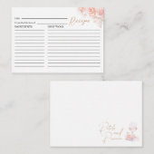 水色エレガントピンクフローラレシピカード エンクロージャーカード (正面/裏面)