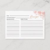 水色エレガントピンクフローラレシピカード エンクロージャーカード (正面)