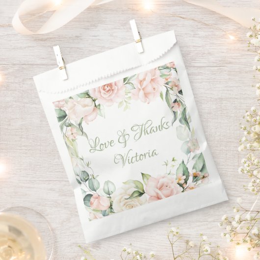 水色エレガントピンクフローラ緑 フェイバーバッグ (クリップ留めされた状態)