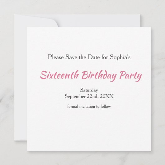 水色エレガントピンクフローラ セーブザデート (裏面)