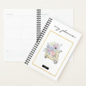 水色エレガントピンクモダンバイクフラワー プランナー手帳 (ディスプレー)
