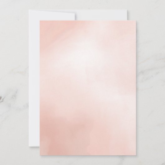 水色エレガントピンク牡丹は日付を保存 セーブザデート (裏面)