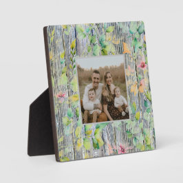 水色エレガントピンク野花バーウッド フォトプラーク