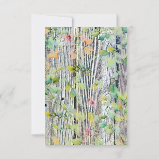 水色エレガントピンク野花バーウッド 招待状 (裏面)