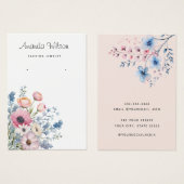 水色エレガントフローライヤリング表示カード (正面&裏面)