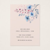 水色エレガントフローライヤリング表示カード (裏面)