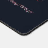 水色エレガントフローラスタイリッシュ花 デスクマット (コーナー)