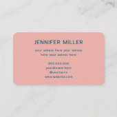 水色エレガントフローラパステルダークブルー 名刺 (裏面)