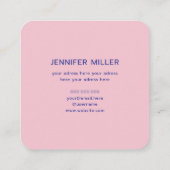 水色エレガントフローラパステルネイビーブルー スクエア名刺 (裏面)