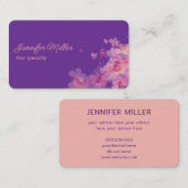 水色エレガントフローラパステルバイオレット 名刺 (正面/裏面)
