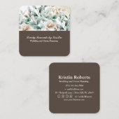 水色エレガントフローラ名刺 スクエア名刺 (正面/裏面)