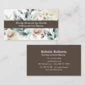 水色エレガントフローラ名刺 名刺 (正面/裏面)
