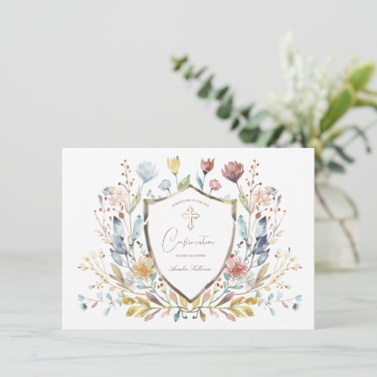 水色エレガントフローラ紋確認 招待状 (スタンド正面)