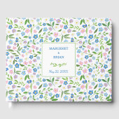 水色エレガントフローラ署結婚名 ゲストブック (正面)