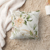 水色エレガントフローラ装飾模様 クッション (ブランケット)