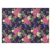 水色エレガントフローラ装飾模様 テーブルクロス (正面(横))