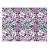 水色エレガントフローラ装飾模様 テーブルクロス (正面(横))