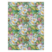 水色エレガントフローラ装飾模様 テーブルクロス (正面)