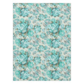 水色エレガントフローラ装飾模様 テーブルクロス (正面)