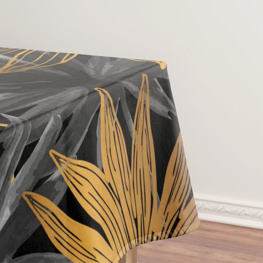 水色エレガントフローラ装飾模様 テーブルクロス