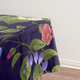 水色エレガントフローラ装飾模様 テーブルクロス