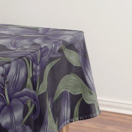 水色エレガントフローラ装飾模様 テーブルクロス