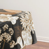 水色エレガントフローラ装飾模様 テーブルクロス