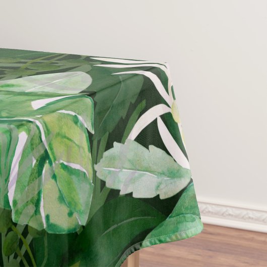 水色エレガントフローラ装飾模様 テーブルクロス