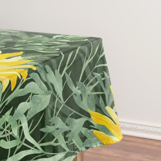 水色エレガントフローラ装飾模様 テーブルクロス