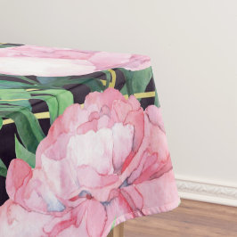 水色エレガントフローラ装飾模様 テーブルクロス