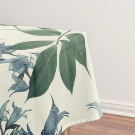 水色エレガントフローラ装飾模様 テーブルクロス