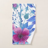 水色エレガントフローラ装飾模様 バスタオルセット (ハンドタオル)