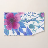 水色エレガントフローラ装飾模様 バスタオルセット (ハンドタオル)