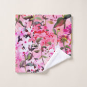 水色エレガントフローラ装飾模様 バスタオルセット (ウォッシュタオル)