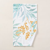 水色エレガントフローラ装飾模様 バスタオルセット (ハンドタオル)